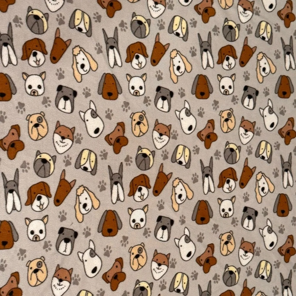Cozy Gray Dog Print Blanket fleece throw blanket 43x55in